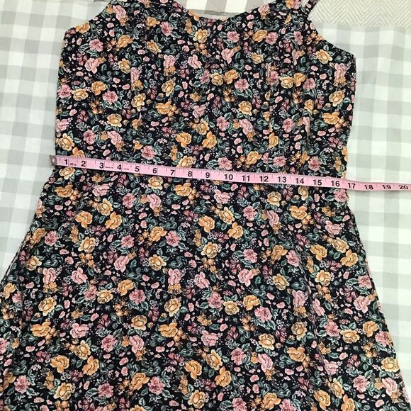 Linen blend 56% Old Navy babydoll sun dress liberty floral flowers Smock Large - Picture 6 of 10